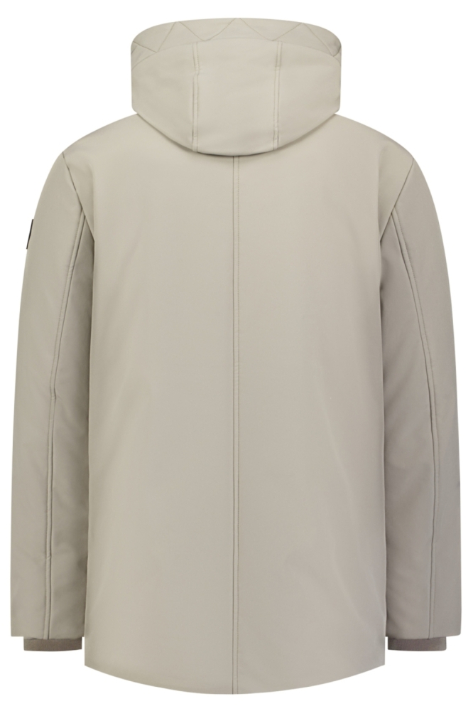 NO-EXCESS taupe heren jas | Achteraanzicht