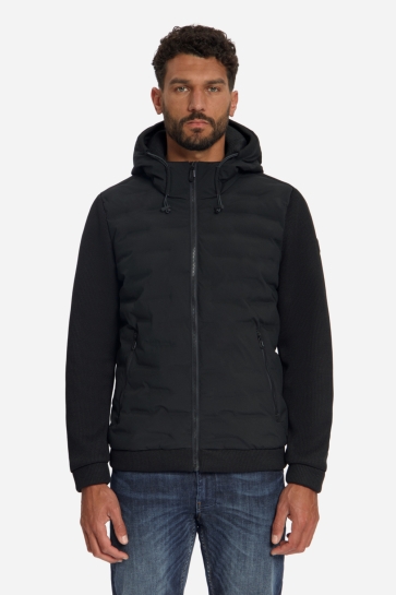 NO-EXCESS jacket short fit sealed hooded knit Zwart