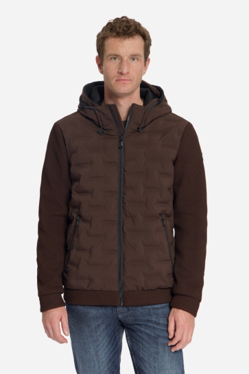 NO-EXCESS jacket short fit sealed hooded knit Bruin