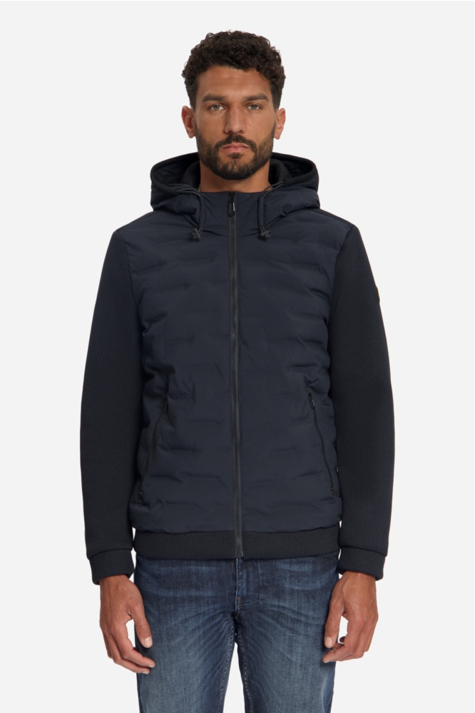 NO-EXCESS blauwe heren jas | Model vooraanzicht