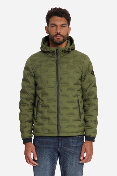 NO-EXCESS groene heren jas | Model vooraanzicht