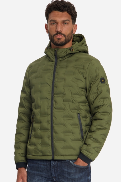 NO-EXCESS groene heren jas | Model zijaanzicht
