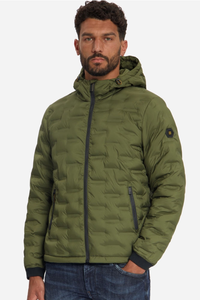 NO-EXCESS groene heren jas | Model zijaanzicht