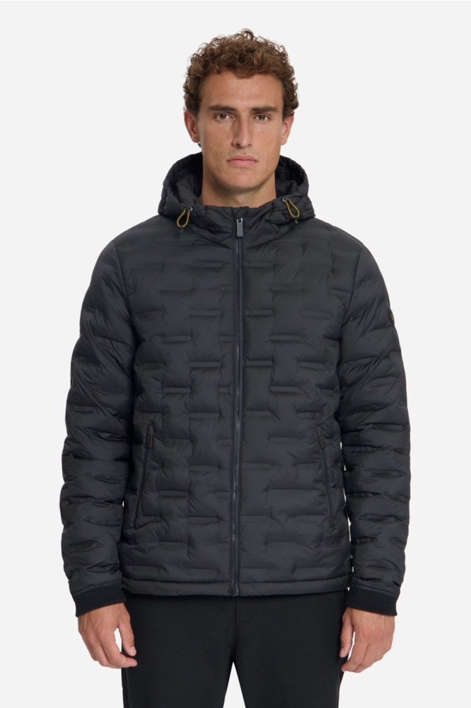 NO-EXCESS zwarte heren jas | Model vooraanzicht