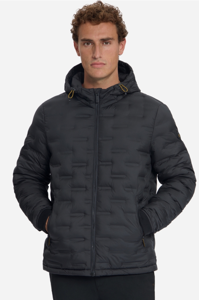 NO-EXCESS zwarte heren jas | Model vooraanzicht