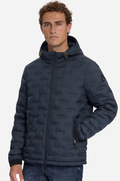 NO-EXCESS blauwe heren jas | Model vooraanzicht