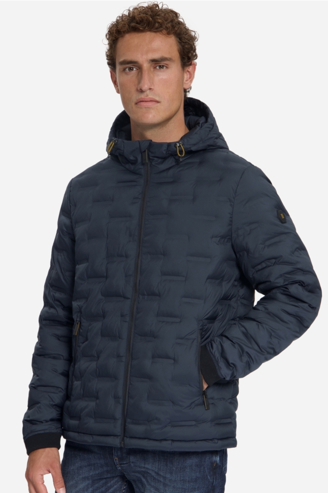 NO-EXCESS blauwe heren jas | Model vooraanzicht