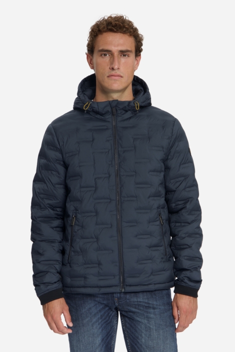 NO-EXCESS blauwe heren jas | Model vooraanzicht