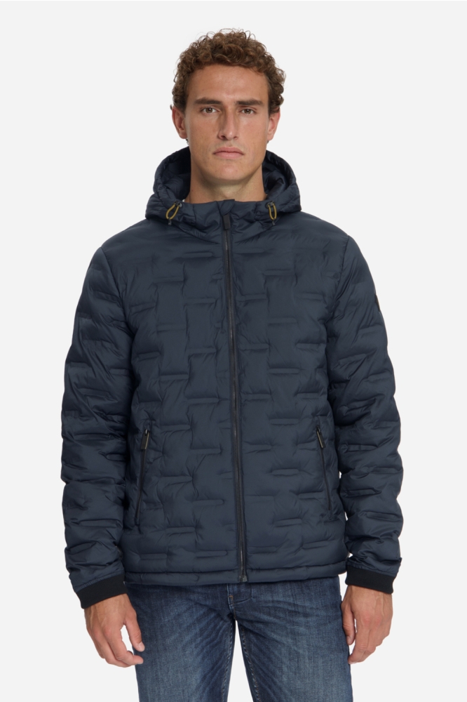 NO-EXCESS blauwe heren jas | Model vooraanzicht