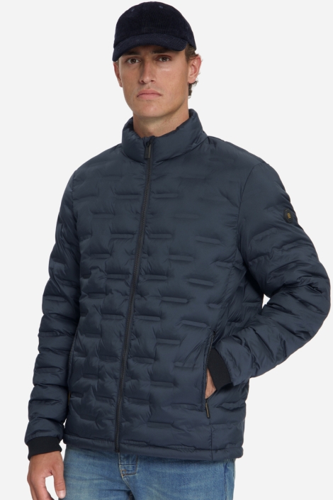 NO-EXCESS blauwe heren jas | Model vooraanzicht