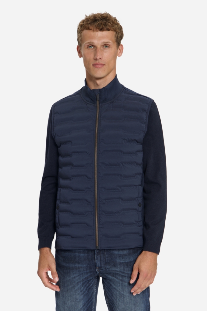 NO-EXCESS blauwe heren jas | Model vooraanzicht