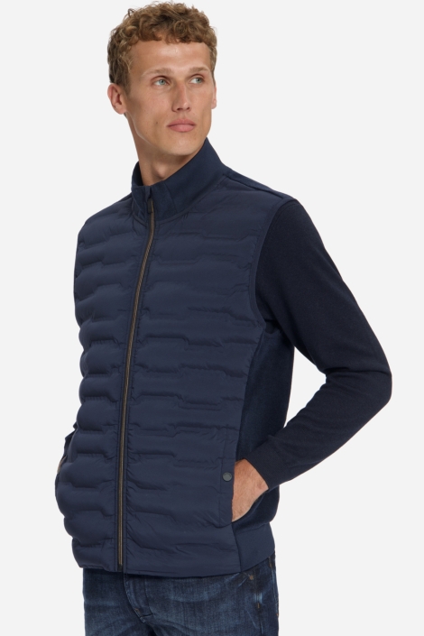 NO-EXCESS blauwe heren jas | Model zijaanzicht