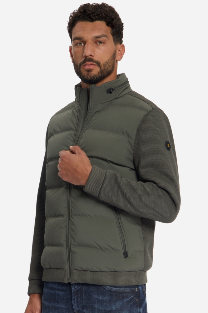 NO-EXCESS groene heren jas | Model vooraanzicht