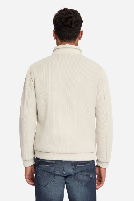 NO-EXCESS ecru heren jas | Model achteraanzicht