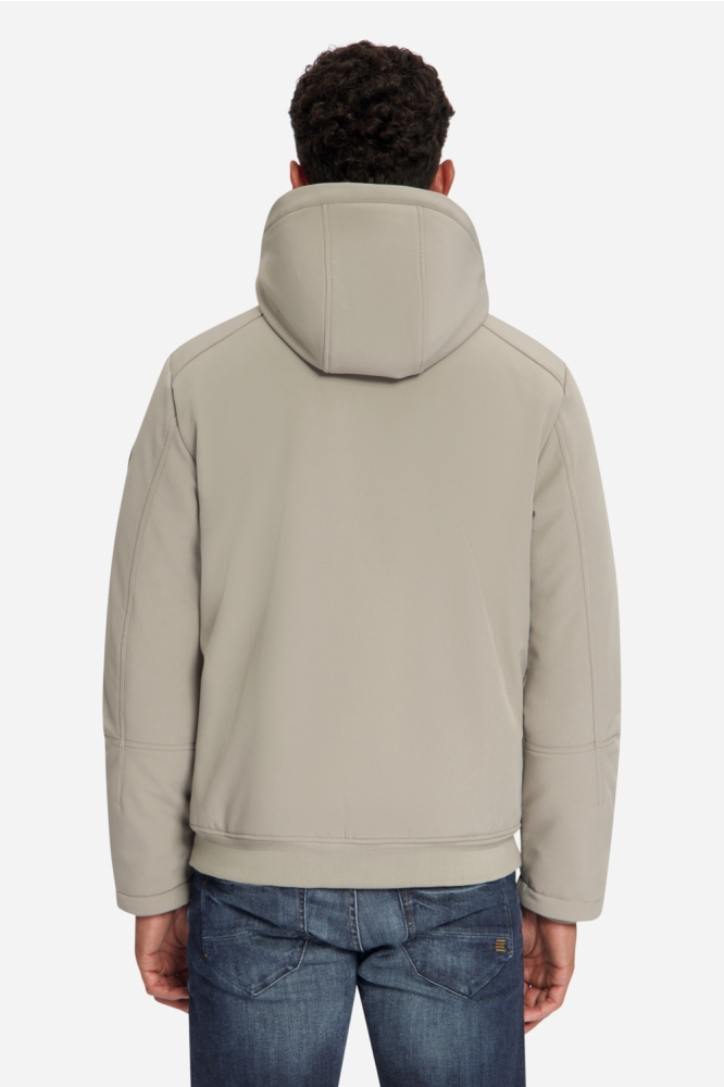 NO-EXCESS taupe heren jas | Model achteraanzicht