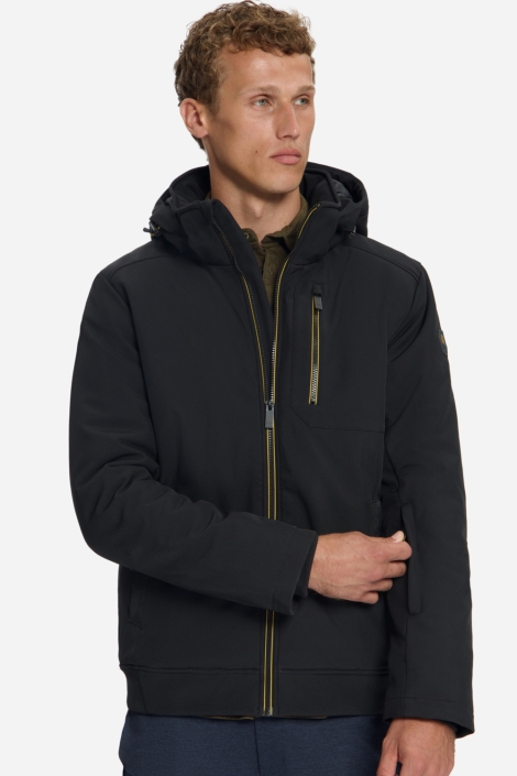 NO-EXCESS zwarte heren jas | Model vooraanzicht