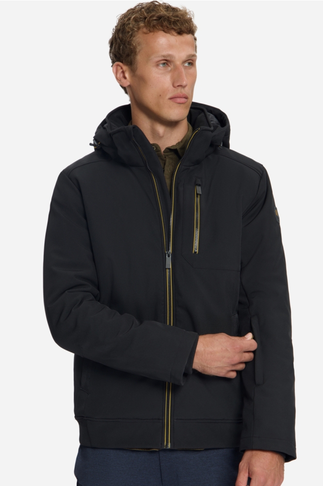 NO-EXCESS zwarte heren jas | Model vooraanzicht