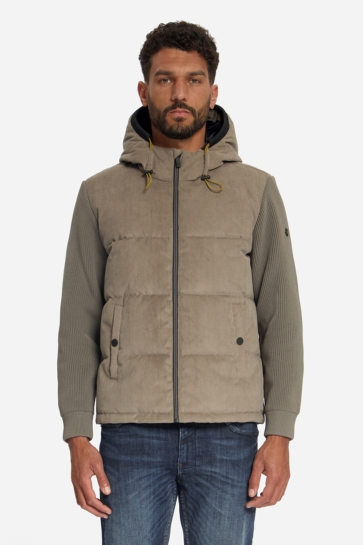 NO-EXCESS Jas CORDUROY JAS MET GEBREIDE MOUWEN 33630914 Mud