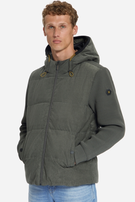 NO-EXCESS groene heren jas | Model zijaanzicht