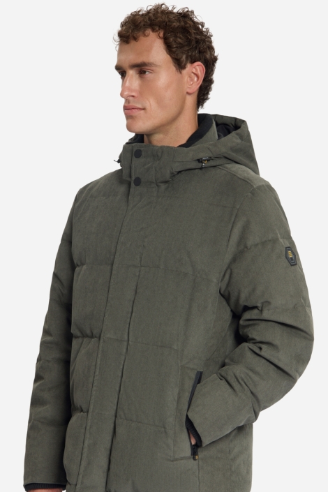 NO-EXCESS groene heren jas | Model zijaanzicht