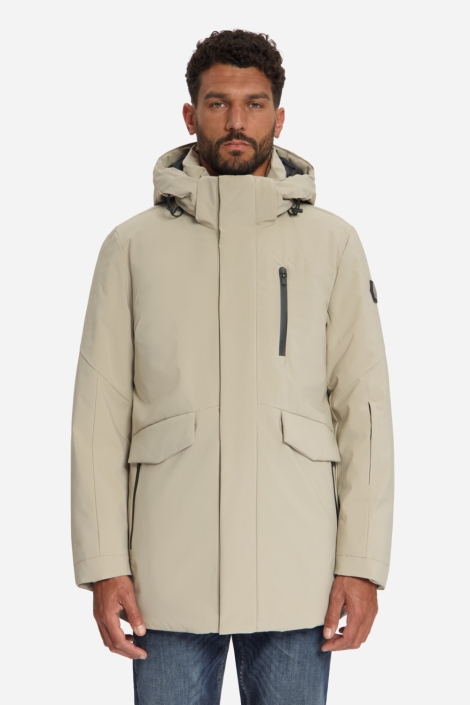 NO-EXCESS beige heren jas | Model vooraanzicht