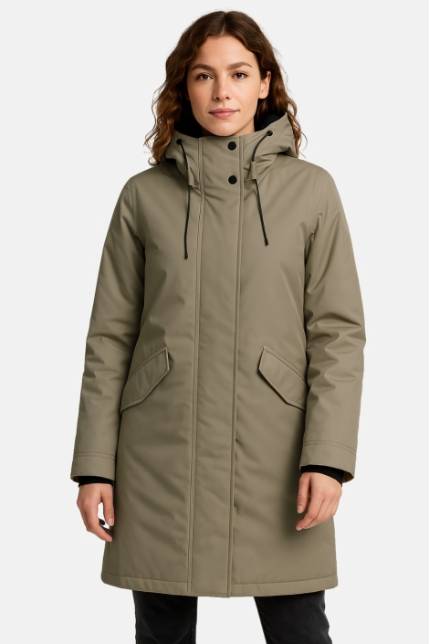 Cars taupe dames jas | Model vooraanzicht