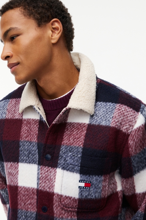 Tommy Jeans blauwe heren jas | Close up