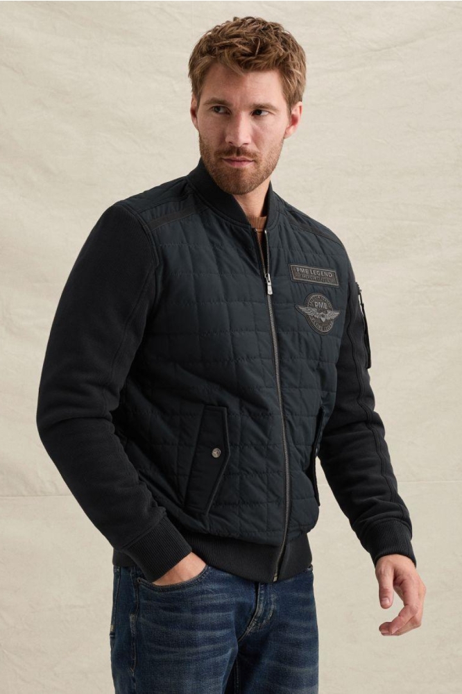 PME legend blauwe heren jas | Model vooraanzicht