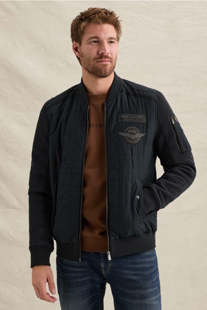 PME legend blauwe heren jas | Model vooraanzicht
