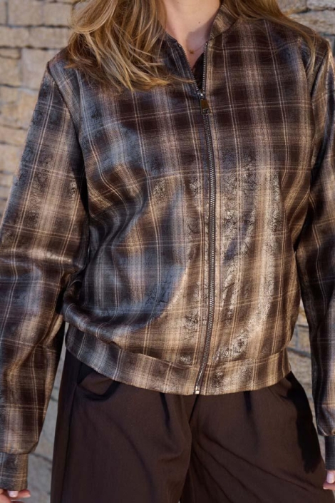 FOS Amsterdam bruine dames vest | Close up