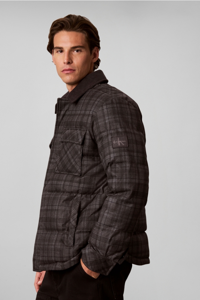 Calvin Klein grijze heren jas | Model zijaanzicht