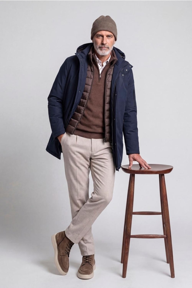 Campbell blauwe heren jas | Model