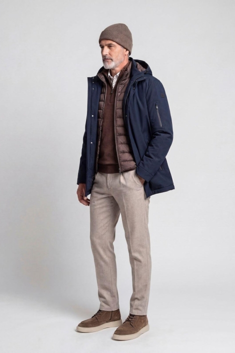 Campbell blauwe heren jas | Model