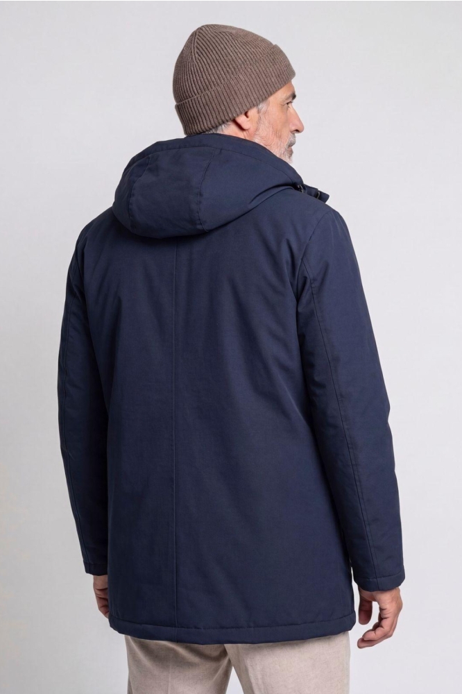 Campbell blauwe heren jas | Model achteraanzicht