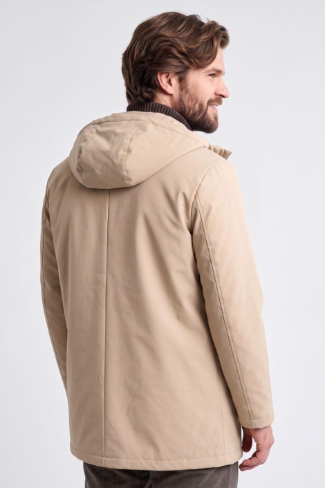 Campbell beige heren jas | Model achteraanzicht