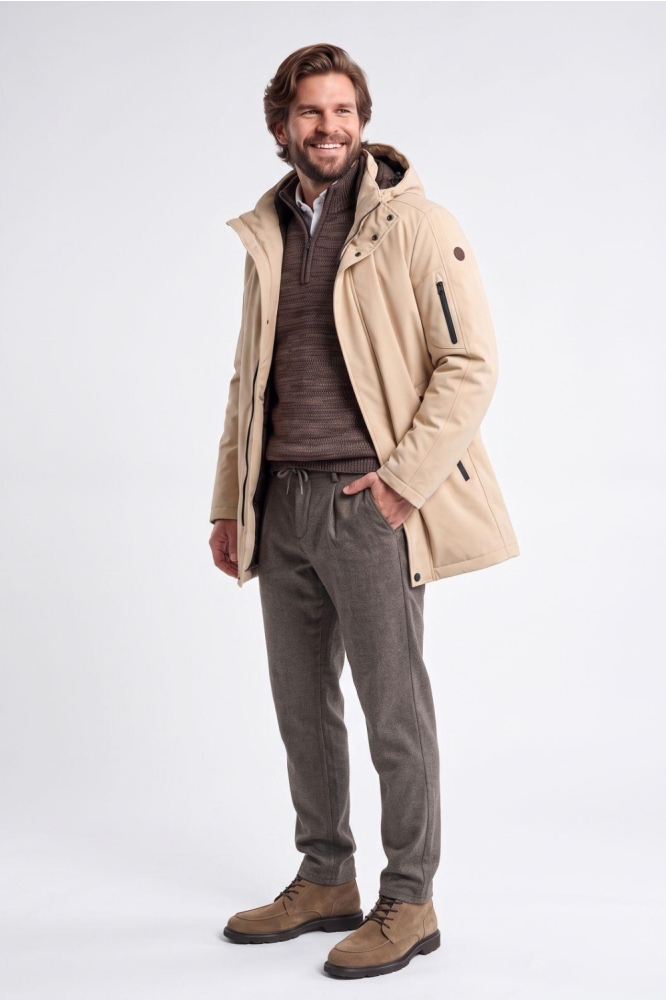 Campbell beige heren jas | Model