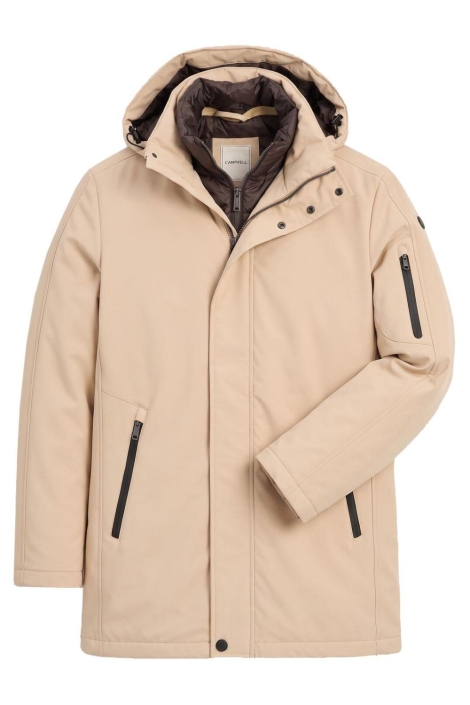 Campbell beige heren jas | Vooraanzicht