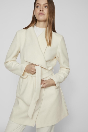 Vila VICOOLEY COLLAR BELT COAT - NOOS 14069682 BIRCH
