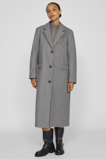 Vila visolo l/s coat - noos Grijs