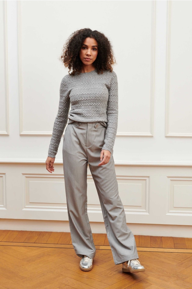 Lofty Manner grijze dames trui | Model