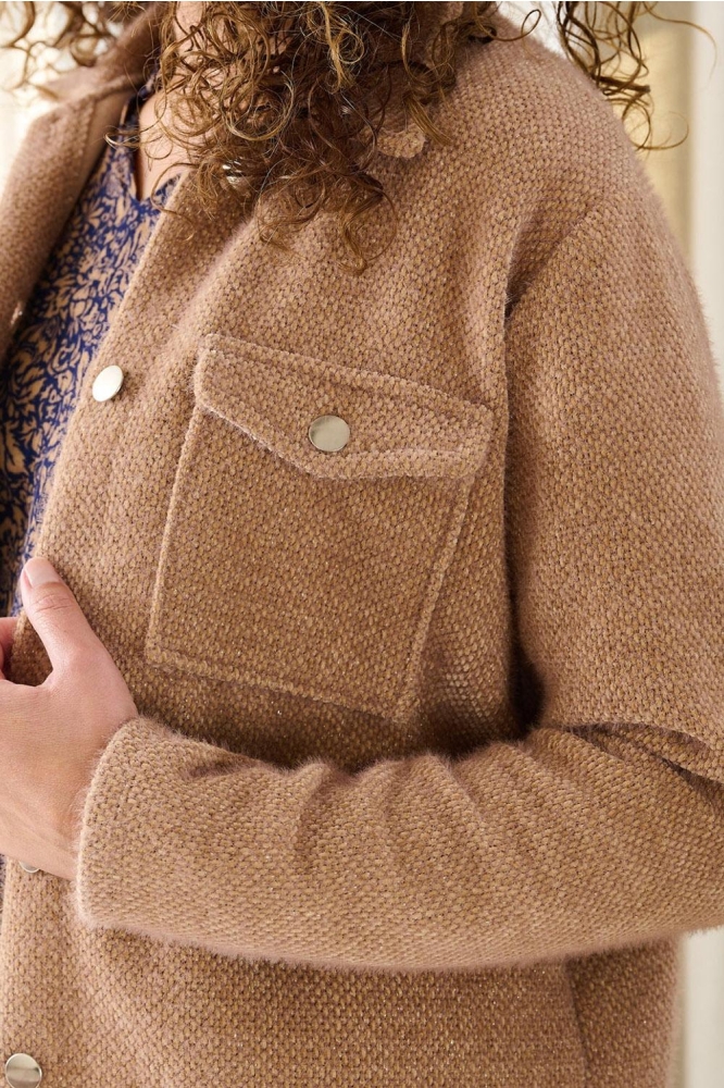 FOS Amsterdam camel dames vest | Close up