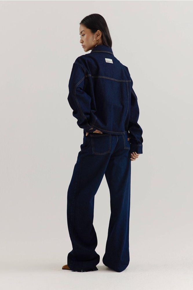 Harper & Yve blauwe dames jas | Model