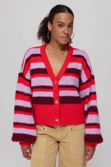 Harper & Yve Vest NOOR CA AW25W800 1263 Stripe Multi Lila Love