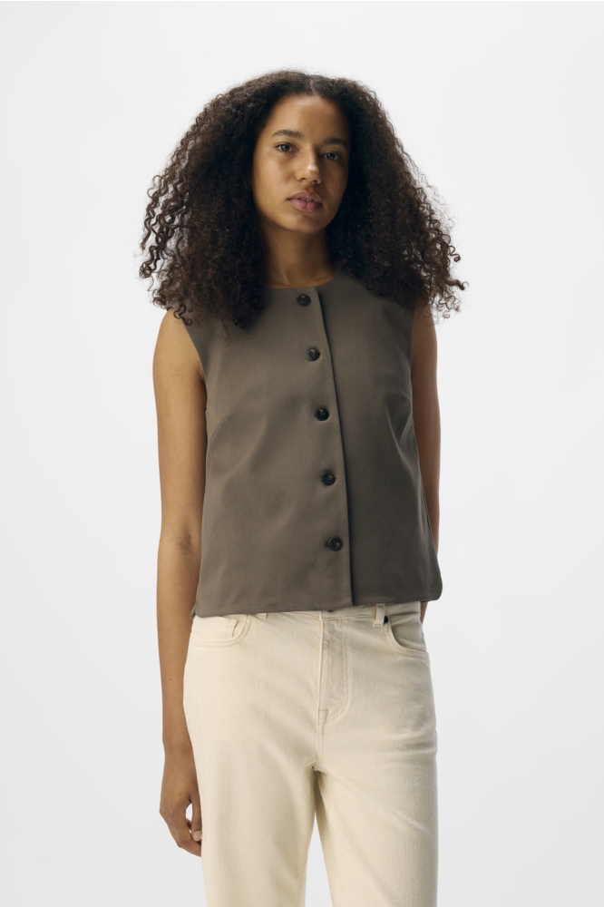 Object bruine dames gilet | Model