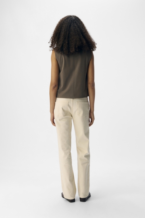 Object bruine dames gilet | Model achteraanzicht