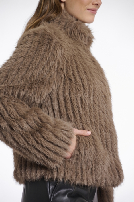 Rino & Pelle camel dames jas | Close up