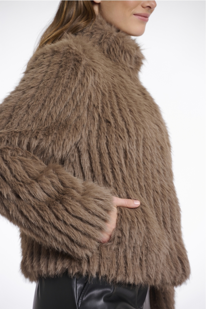 Rino & Pelle camel dames jas | Close up