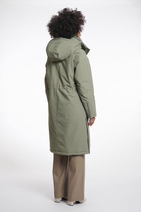 Rino & Pelle groene dames jas | Model achteraanzicht