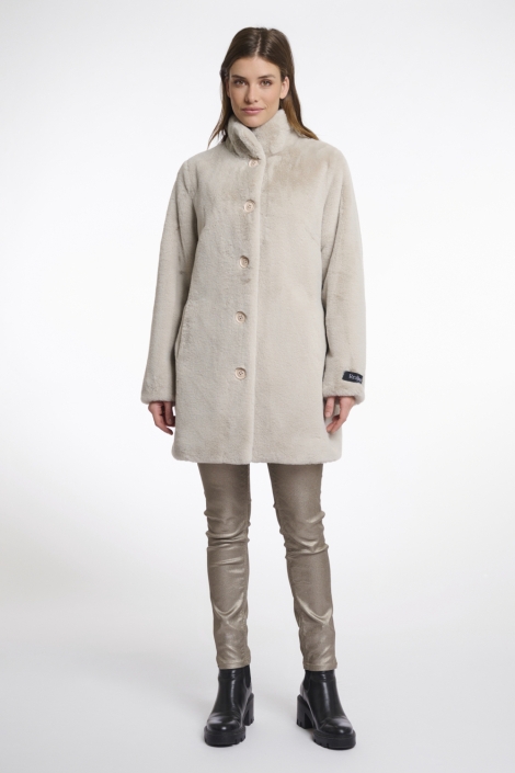 Rino & Pelle beige dames jas | Model vooraanzicht