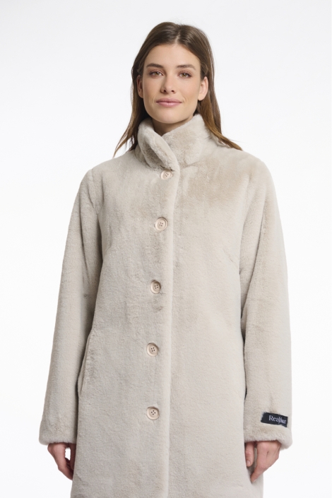 Rino & Pelle beige dames jas | Close up